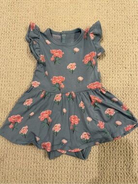 Kyte baby twirl bodysuit dress in peony size 12-18 months